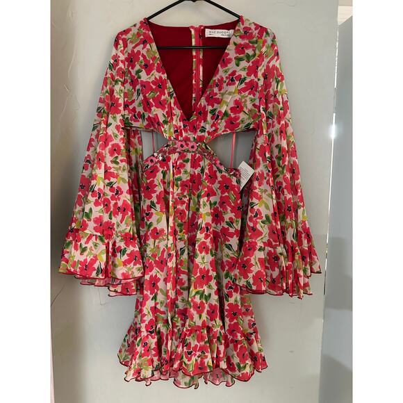 Mac Duggal Floral Cut Out V Neck Bell Sleeve
Mini Dress - Picture 4 of 9